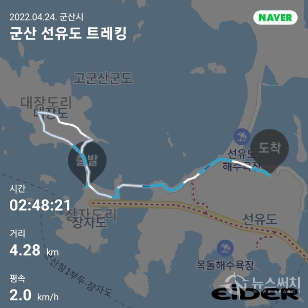 고군산군도 트레킹 코스 및 기록